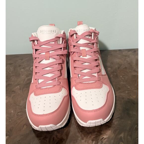 Sketchers Street Uno High Regards Pink White Womens Sneakers - Picture 4 of 10